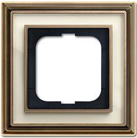 Рамка универсальная ABB Династия 1-м. античная латунь/стекло белое картинка